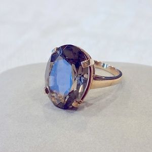 10K Vintage Estate Smoky Quartz Ring